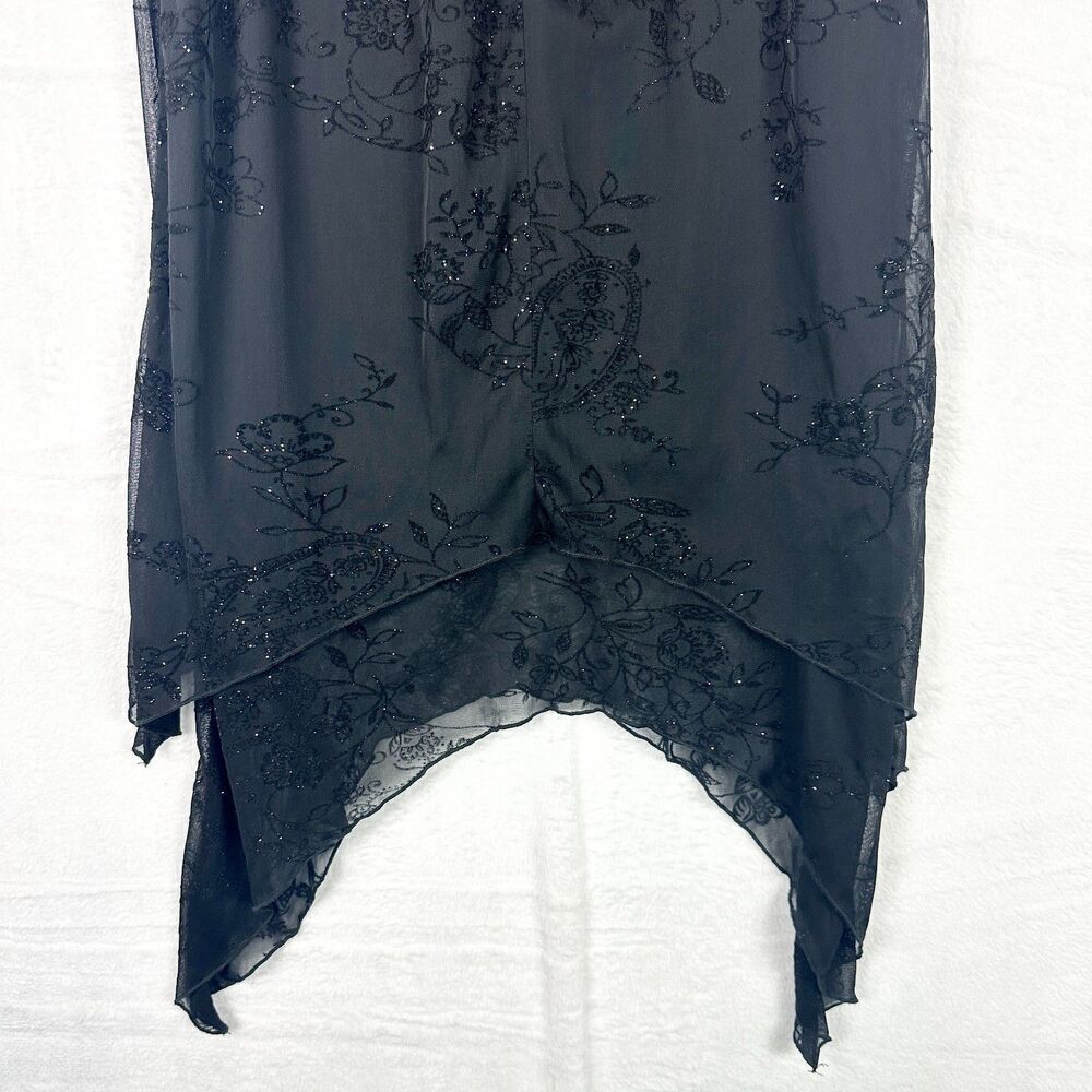 Jonathan Martin Vintage Whimsigoth Fairy Midi Dress Size Medium Black Stretch - Picture 5 of 10